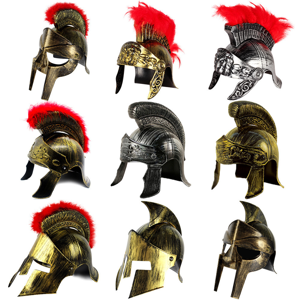 斯巴达勇士头盔 古欧洲帽子战士将军罗马头盔cos 古代将战士帽子