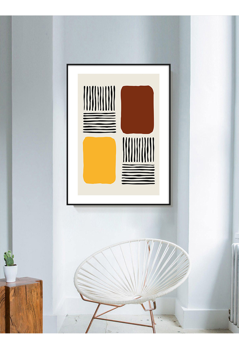 简约现代色块条纹线条几何沙发背景墙装饰画走廊过道北欧艺术挂画