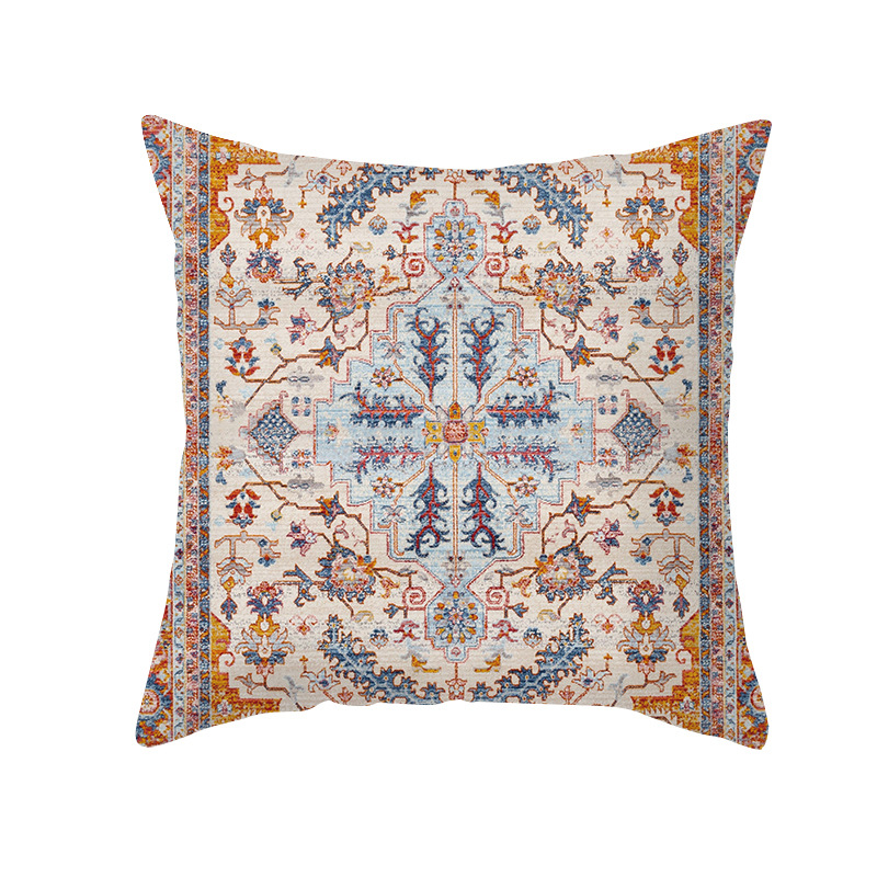 Bohemian Retro Pillow Cover Peach Peel Printing Cross-Border Home Ornament Pillow Cushion Bed & Breakfast Sofa