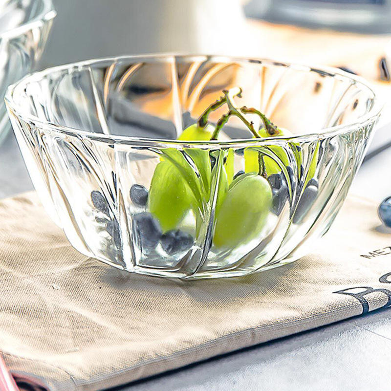 网红玻璃碗果盘水果碗透明碗餐具饭碗家用泡面汤碗沙拉碗大号套装