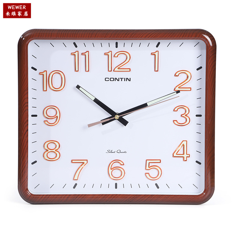 Kangtian Wall Clock Square Living Room Bedroom and Household Office Electronic Wall Clock Luminous Factory Direct Sales Wholesale Clock