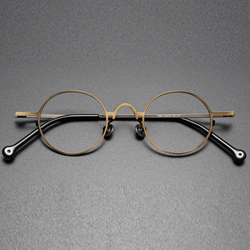 日本设计复古镜架圆框纯钛镜框个性k080民国风现货批发配近视丹阳