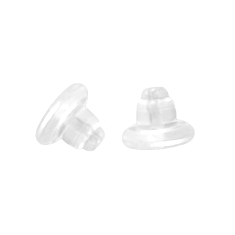 Silicone Plastic Transparent Ear Studs Earplugs Bullet Type Small Frisbee Earrings Plug Ornament Handmade DIY Accessories Wholesale
