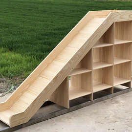 全实木滑梯室内游乐园木质滑道家用实木床配件儿童玩具场