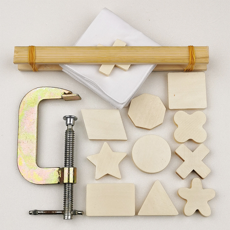 扎染工具套装材料夹染工具几何小木块g型夹儿童手工扎染diy材料包