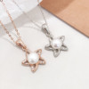 natural freshwater Pearl Necklace temperament fashion clavicle Pendant star Set zircon Single bead Jewelry