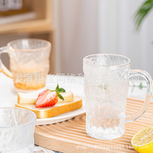 玻璃冰川杯带把手咖啡杯耐高温ins高颜值隔热防烫大容量家用杯子