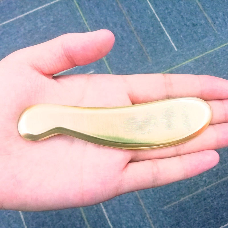 纯紫铜黄铜刮痧板刮痧砭问痧堂虎符铜刮痧板178*40mm刻字刮痧油