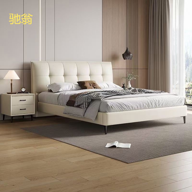 5米家用简约主卧双人床出租屋床意式极简轻奢软包-阿里巴巴