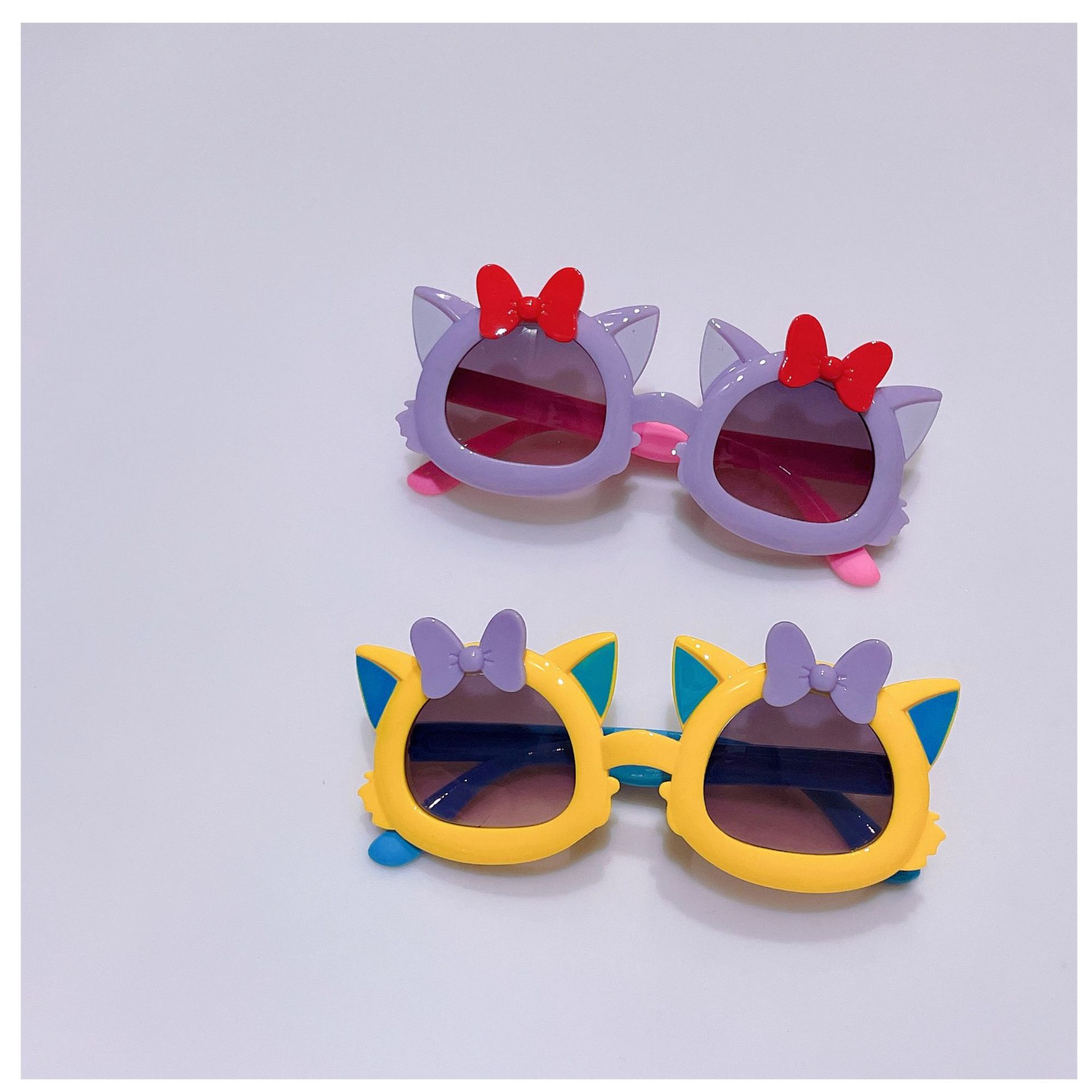 Bowknot Kitten Sunglasses Kid's Eyewear Sun-Proof UV-Proof Sunglasses Trendy Men and Girls Decorative Colorful Toys