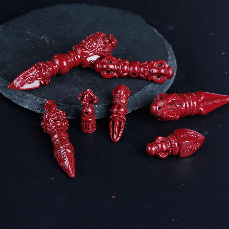 紫金砂降魔杵吊坠diy饰品配件金刚杵挂件批发