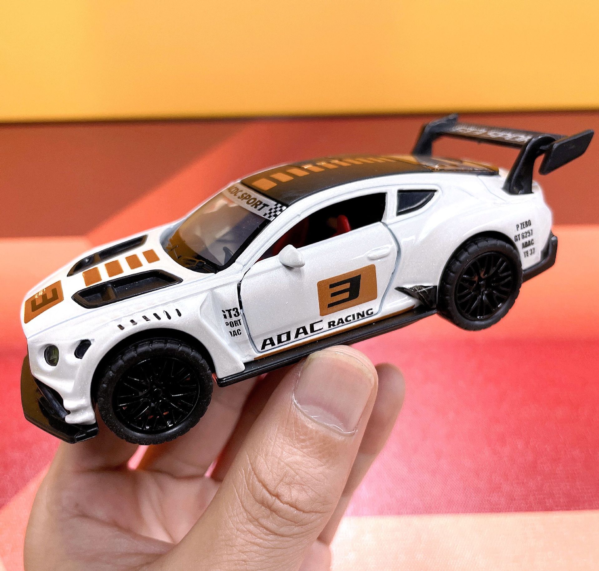 跨境1:36合金车玩具车模型可开门仿真跑车赛道版儿童玩具车回力车