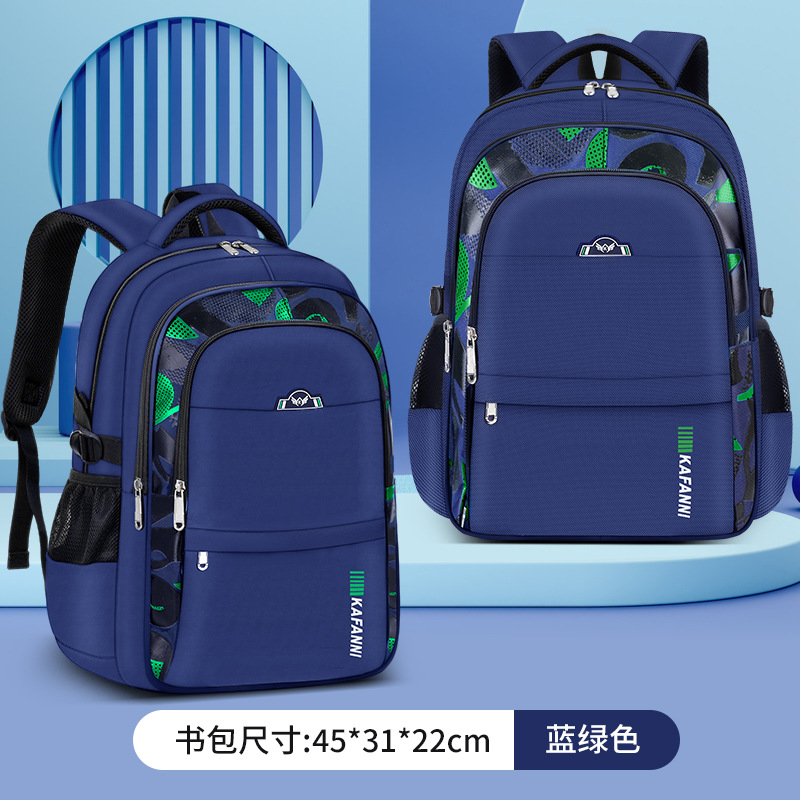 2024 New Primary School Student Schoolbag Boys Grade 136 Junior High School Students Burden Reduction Decompression Spine-Protective Backpack Schoolbag