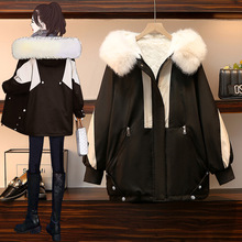 棉服女2025冬新款时尚连帽韩版派克服加绒加厚外套小个子棉袄