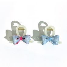 韩国GRAIN de BEAUTE/Aznavour饰品醋酸嘟嘟蝴蝶结交叉抓卡ZQ0503