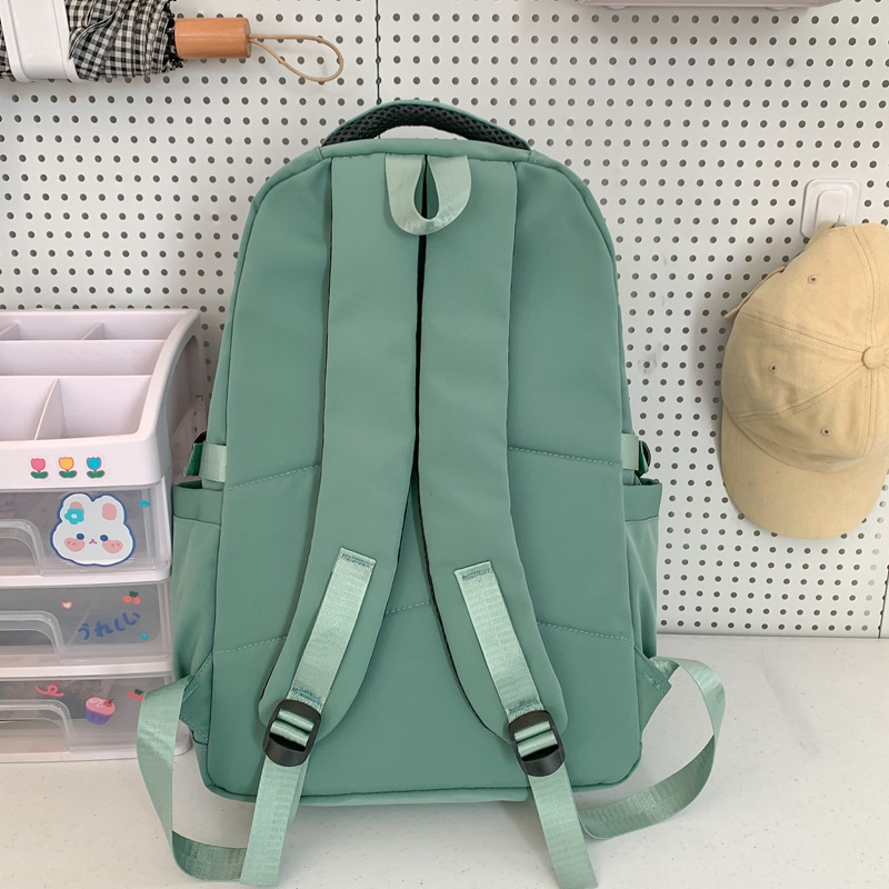 Simple Middle School Student Schoolbag Female 2023 New Fresh Sweet Burden-Reducing Casual Backpack Korean Style Japanese Style Backpack