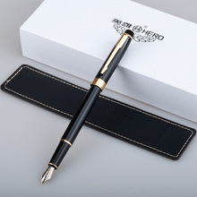 英雄钢笔E608金属商务办公用墨水笔签字笔宝珠笔美工笔弯尖可刻字