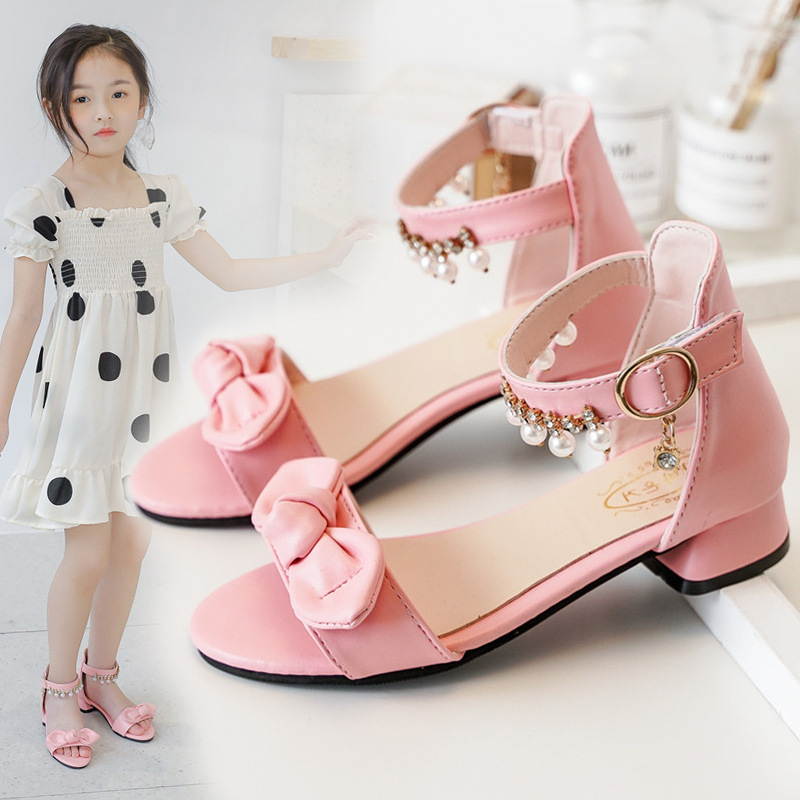 女童高跟凉鞋夏2022新款儿童韩版软底中大童小女孩公主露趾罗马鞋