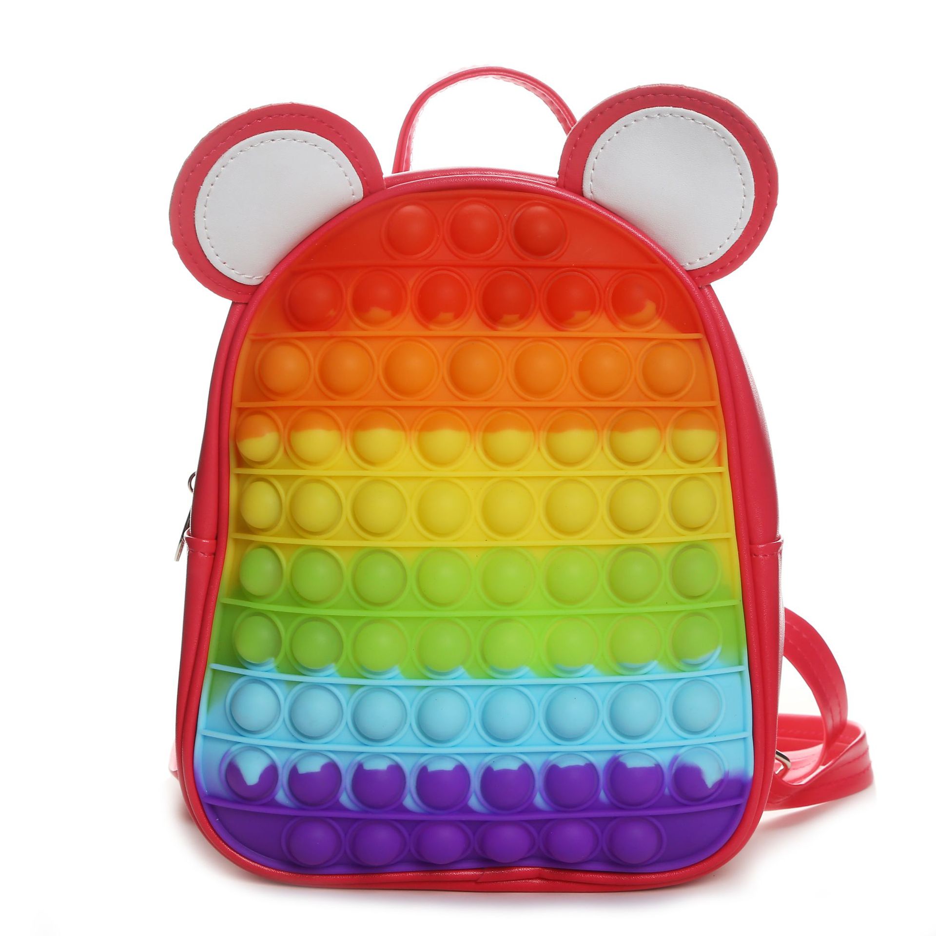 2022 New Silicone Children Backpack Little Girl Decompression Toy Schoolbag Bubble Rat Killer Pioneer Princess Backpack