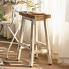 solid wood Café Bar counter stool American style Simplicity Tea shop white chair Retro bar Wall Tall stool