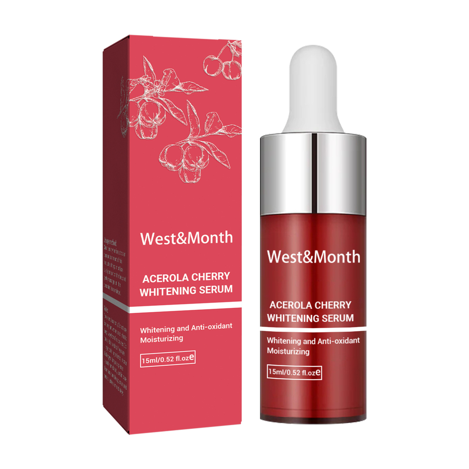 West & Month Needle Leaf Cherry Skin Care Essence Brightening Dark Skin Color Moisturizing Repair Rich Moist Gloss Skin Rejuvenation
