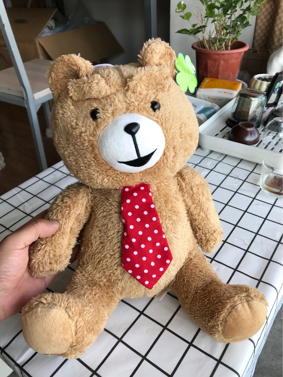 外贸尾货红色领带泰迪熊婚礼娃娃生日礼物女生 小熊公仔毛绒娃娃