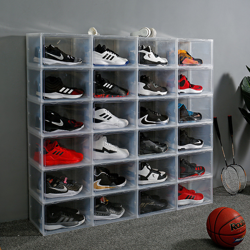 Dustproof Tide Shoe Cabinet Transparent Shoe Box Sneakers Storage Box Basketball Shoe Box Cabinet Sneakers Collection Display Cabinet Shoe Box