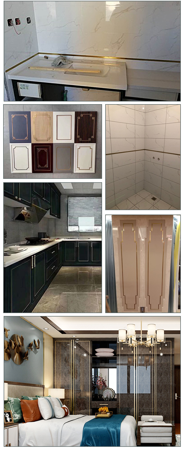 铝合金t型装饰条 橱柜衣柜门背景墙压条 金属铝材镶嵌封边条线条