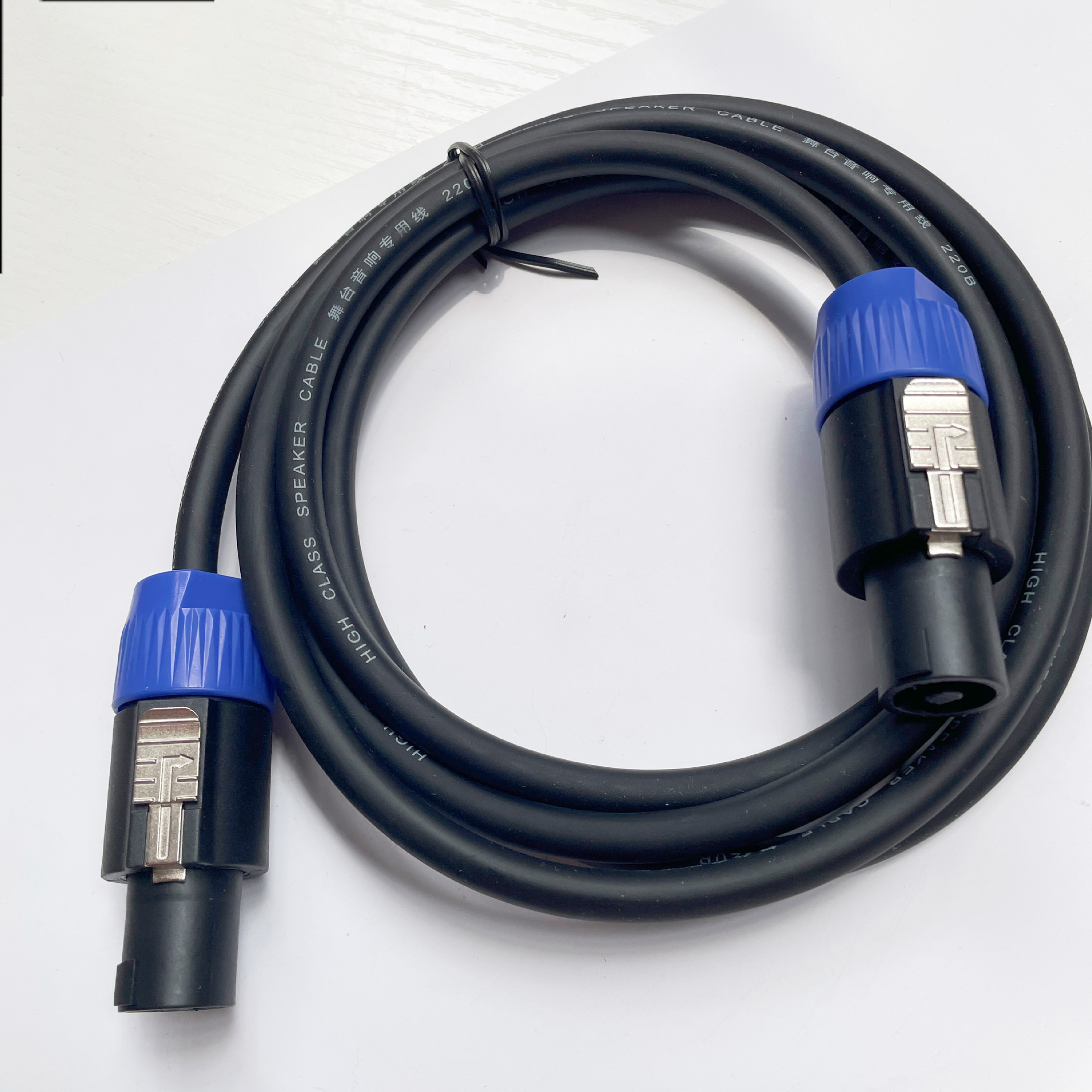 5米欧姆头线二芯音箱插头线专业插护套线音箱线工程音响卡侬连接