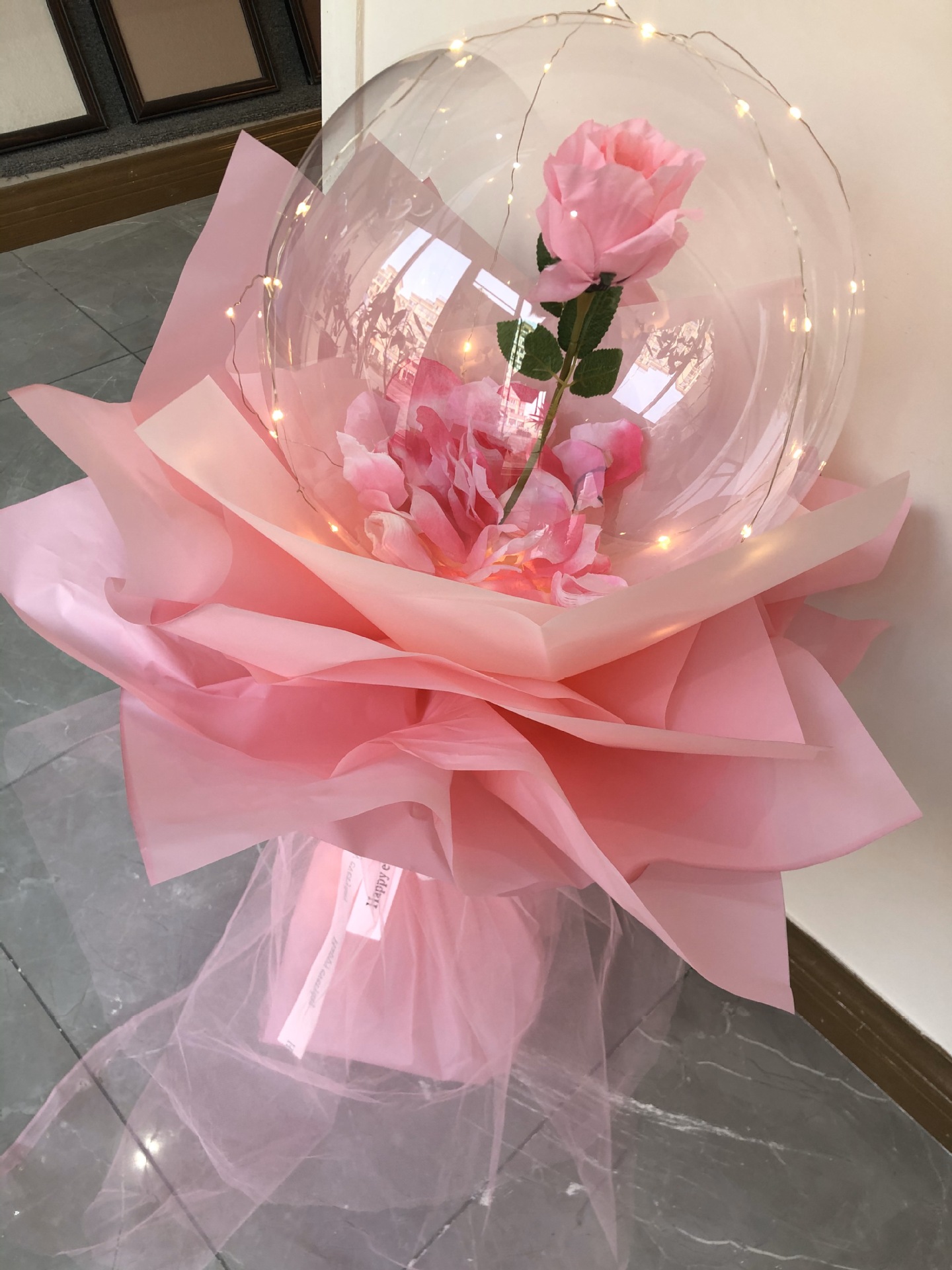 波波球爱心送教程网红发光气球花束玫瑰花520情人节地推地摊批发_义乌