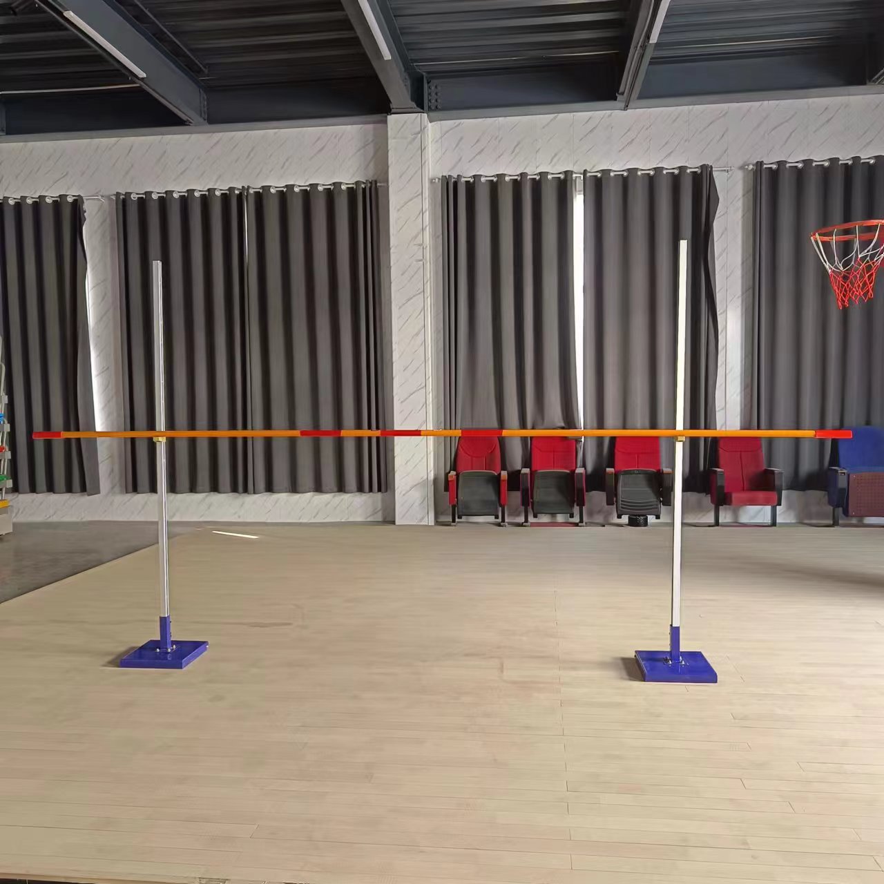 铝合金跳高架中小学移动带轮田径运动跳高训练学生版跳高横杆