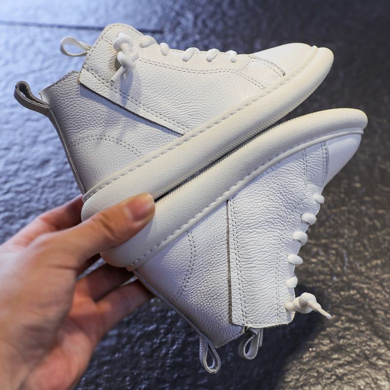 儿童小白鞋新款《破皮开胶臭脚包退》真皮男童白色鞋女童白运动鞋