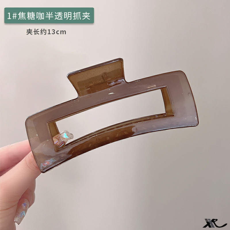 Oversized Jelly Acrylic Square Grip Elegant Graceful Hair Clip Good-looking Seamless Shark Clip Wholesale