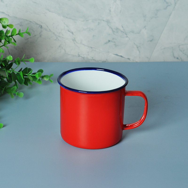 红色搪瓷杯搪瓷怀旧搪瓷杯搪瓷茶缸蛋糕杯圣诞搪瓷杯老式搪瓷杯