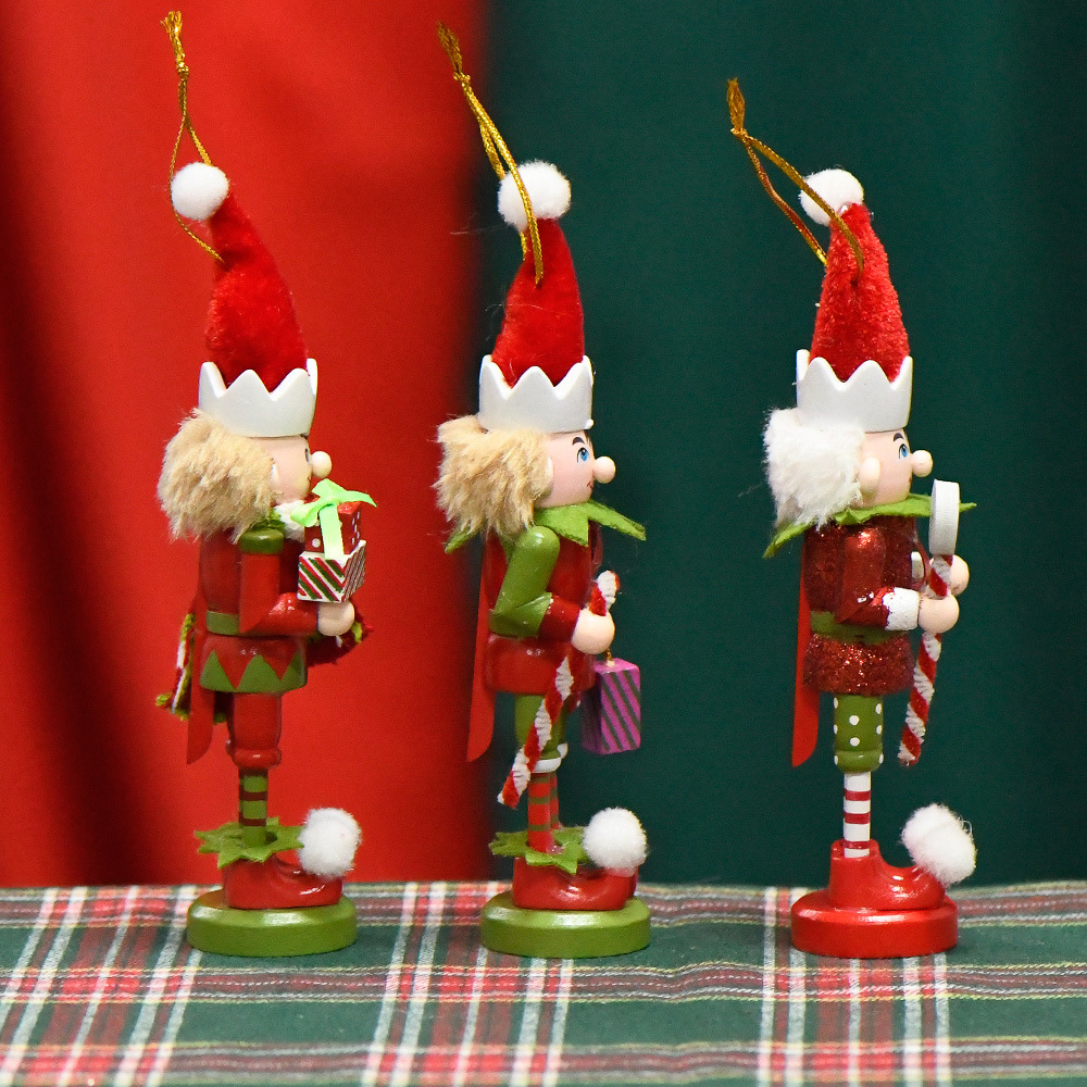 2024 New 13cm Nutcracker Small Pendant Cartoon Doll Christmas Tree Crafts Christmas Holiday Decorations