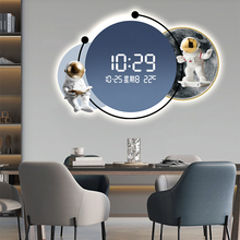 装饰画玄关电子钟数字显示表钟表挂钟客厅灯新款餐厅挂墙时钟LED