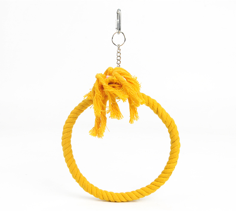 挂笼鹦鹉站架棉绳秋千彩色吊环鸟玩具 中小型鹦鹉鸟用品