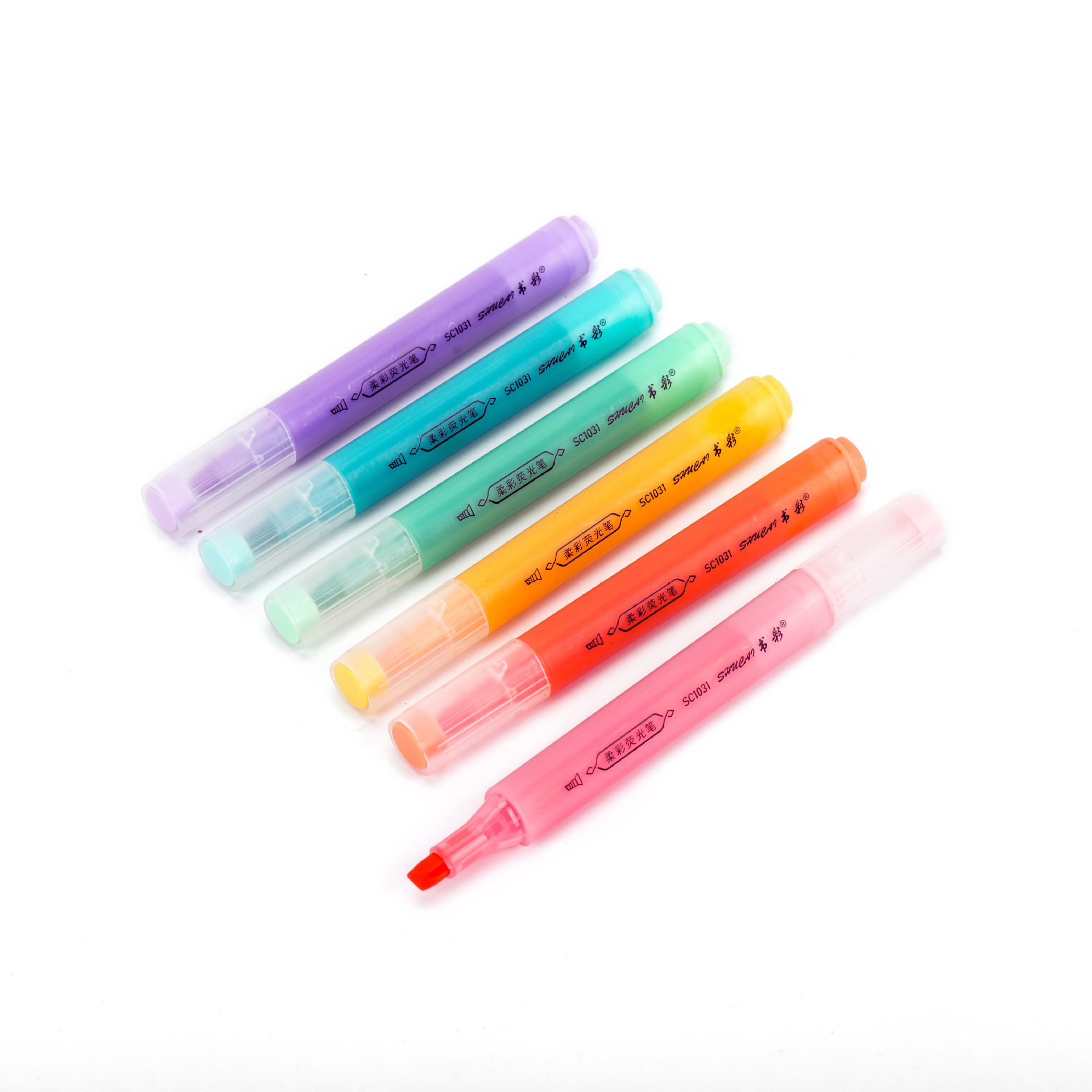 Soft Color Fluorescent Pen Student Notes Key Mark Macaron Color Six-Color Set Painting Graffiti Factory Direct Supply