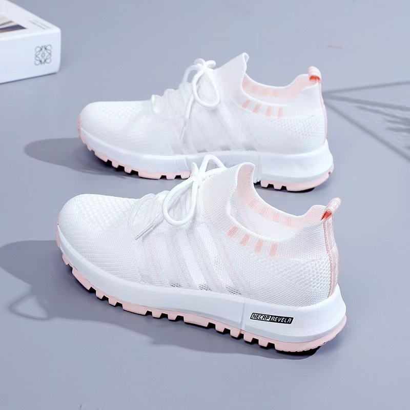 Women's Shoes 2023 New All-Match White Shoes Mesh Surface Shoes Casual Shoes Women's Flying Woven Breathable Sneaker Factory Wholesale Shoes