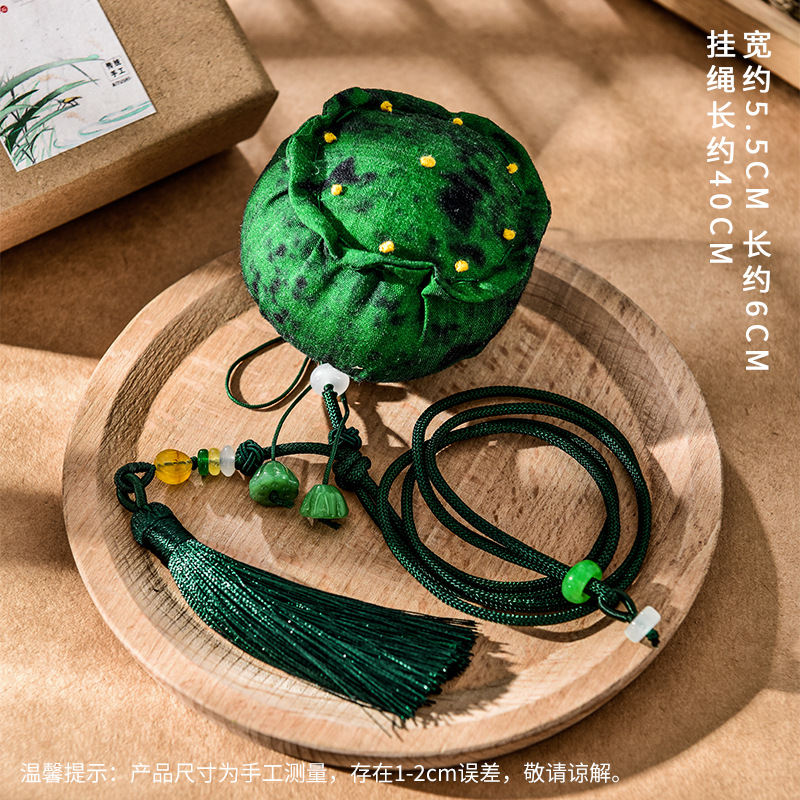 New Year Three-Dimensional Lotus Seedpod Lucky Bag Perfume Bag Bag Royal Guard Pendant Chinese Pouch Handmade Embroidery Lotus Root Sachet