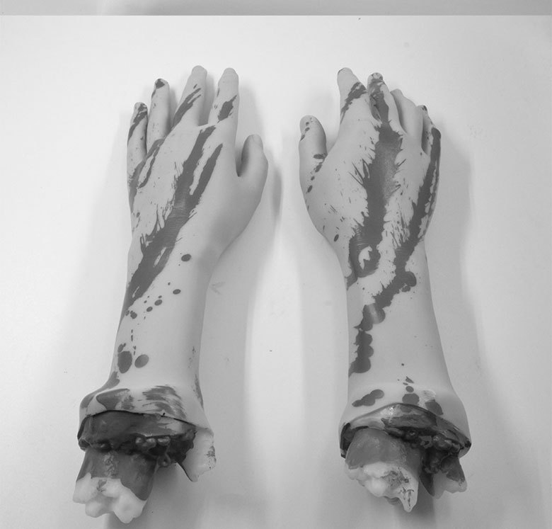 鬼爪万圣节假肢脚套鬼节鬼屋道具关节断手恐怖吸血鬼道具恐怖断肢