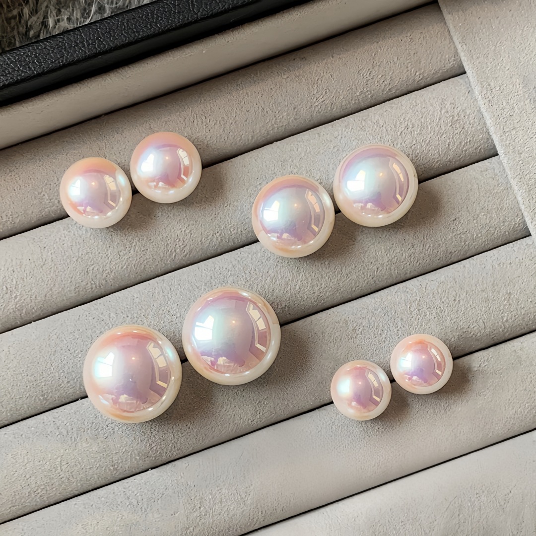 施家馒头樱花粉珍珠耳钉女s925纯银针耳夹高级感小众设计耳环耳饰