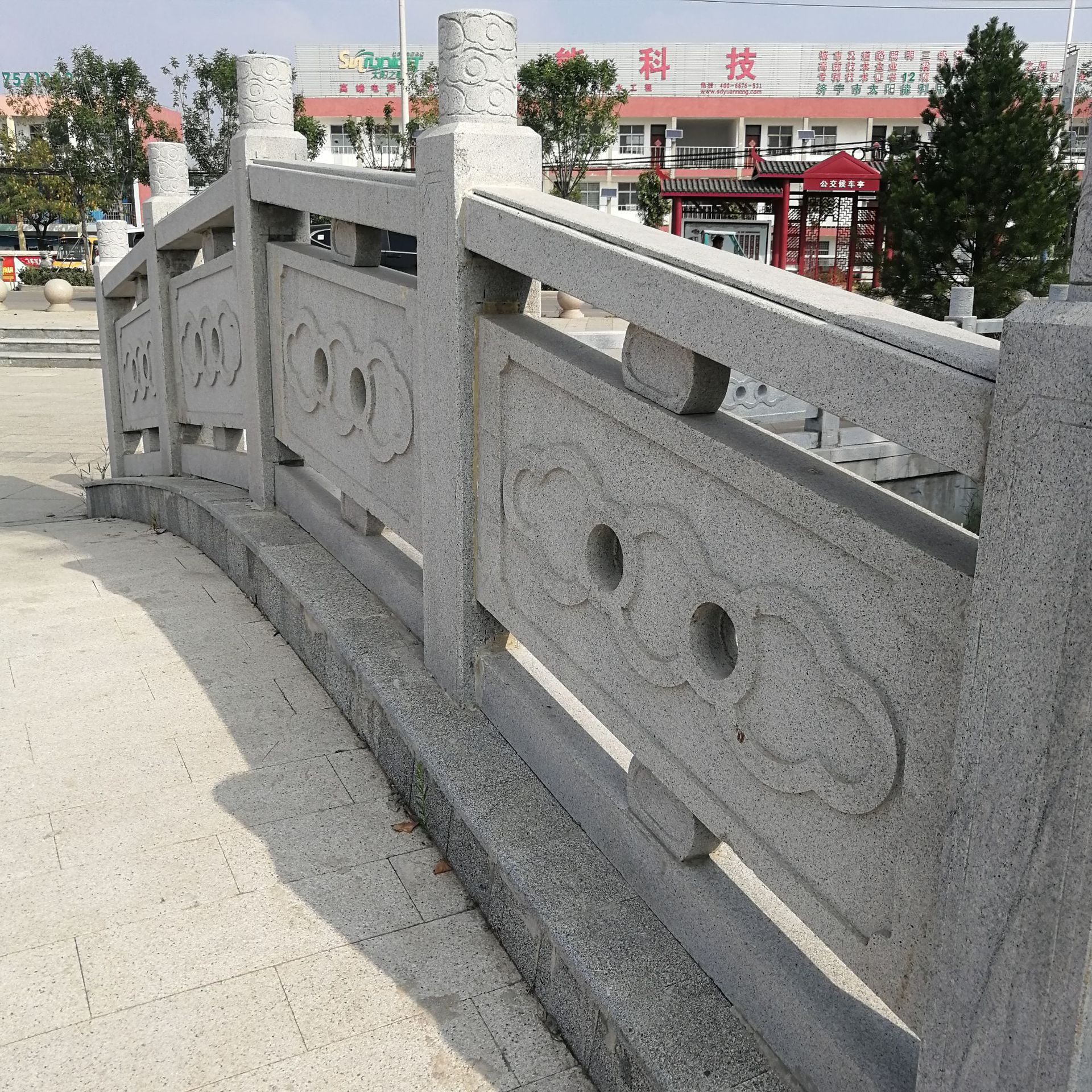 石栏杆 古建筑仿古石雕栏杆河边安全石护栏 阳台装饰石栏杆