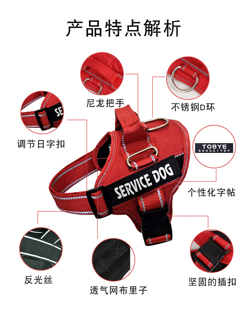 反光狗狗胸背带个性化字帖狗狗胸背工厂直供宠物胸背带用品批发