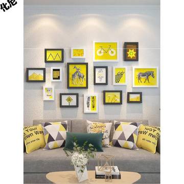 化尼照片墙相框组合新中式发型简约洗照片像框架怀旧公司不规则儿