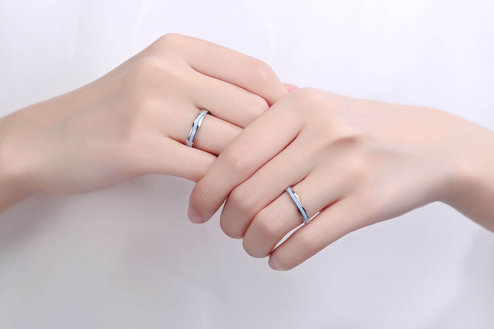 新概念s925纯银情侣戒指异地恋浪漫缱绻一生可调节男女对戒一对