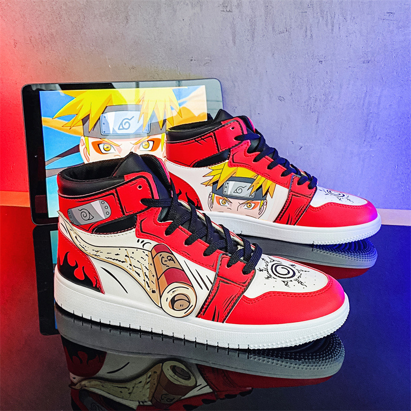 动漫联名火影忍者aj男鞋鸣人仙人模式青少年学生空军一号高帮潮鞋