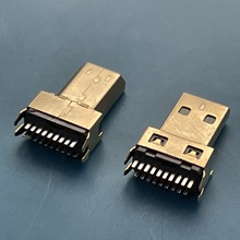 MICRO HDMI公头夹板1.0 镀金外壳 D Type夹板1.0 1.2 1.6高清插头