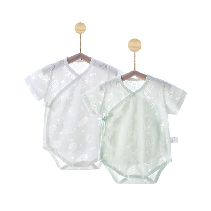 Baby Jumpsuit Breathable Triangle Romper Female Baby Summer Short-Sleeved Sheath Male Newborn Thin Romper Summer Wear Baby Clothes