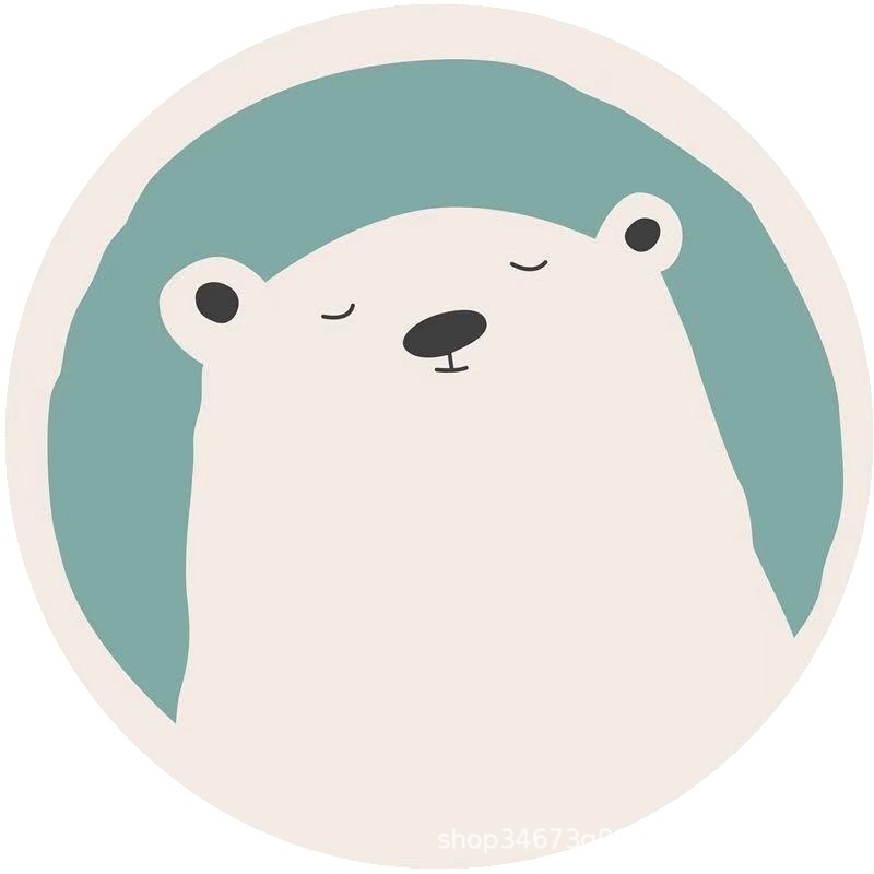 卡通圆形地毯网红可爱英文字母卧室床边家用地垫加厚吊篮电脑椅垫